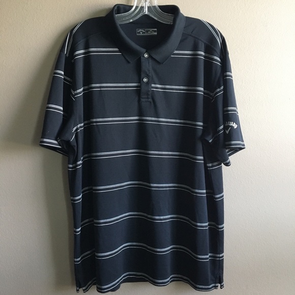 {Callaway} Striped Golf Polo Shirt Black XXL - Picture 1 of 7